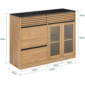 SoBuy Sideboard Kommode Küchenschrank Flurschrank 112x89x40cm FSB99-N