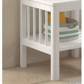 Vipack Nachtkonsole stabil 50 x 50 x 45 cm Buche massiv weiß lackiert
