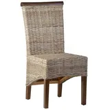 MiaMöbel Rattanstuhl Rattan, aus Kubu Rattan (Koboo grey) Grau grau