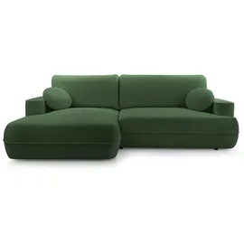 ax living Ecksofa mit Schlaffunktion Grün Peoni 267 cm breit elegant L
