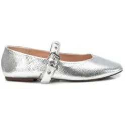 Xti für Damen. 14402103-PLATA Ballerinas 144021 silber (39), Wohnung, Schnalle, Lässig