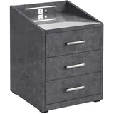 ed exciting design Nachtschrank Moon 47 x 46 x 61 cm Grau