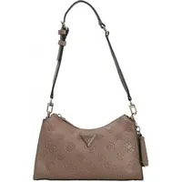 GUESS Cresidia Top Zip Shoulder Bag Dark Taupe