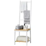 [en.casa] Kleiderstange, Juuka 133x40x42 cm Kleiderstuhl Bambus