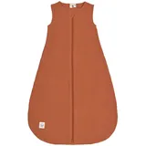 Lässig Baby Sommerschlafsack ohne Ärmel Muslin Baumwolle GOTS zertifiziert unisex/Muslin Sleeping Bag rust, Größe 50/56 0-2 Monate