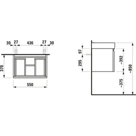 Laufen Pro S Waschtischunterschrank, 1 Schublade, zu Waschtisch H818959, 550x370x390mm, H4830310954801,