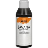 Kreul 91310 Javana Stoffmalfarbe für helle Stoffe, 250 ml Glas in schwarz, geschmeidige Farbe auf Wasserbasis mit cremigem Charakter, dringt fasertief ein, waschecht nach Fixierung