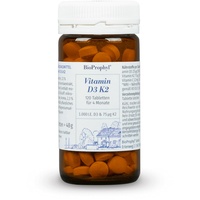 BioProphyl® Vitamin D3 K2-1.000 I.E. natürliches Vitamin D3, 75 μg fermentatives Vitamin K2 (Menachonin) und Acerolafruchtpulver - 120 säuerlich fruchtige Lutschtabletten