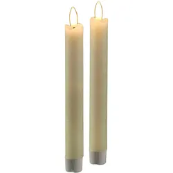 LED-Kerze AMBIENTE HAUS "LED Stabkerzen 20cm", weiß, H:20cm Ø:2cm, Wachs, Kerzen