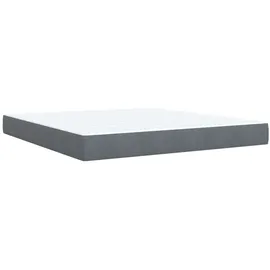 vidaXL Boxspringbett mit Matratze Dunkelgrau 180x200 cm Samt