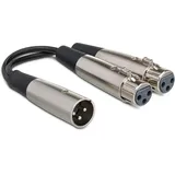 Hosa YXF-101.5, Y Cable, Dual XLR3F to XLR3M, 18 in