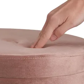 Tectake tectake® Sitzhocker mit Stauraum, rund, gepolstert, in Samtoptik