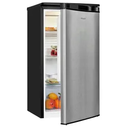 Exquisit Vollraumkühlschrank KS85-V-091E inoxlook | 75 l Nutzinhalt | Glasablagen | LED-Beleuchtung | Edelstahloptik
