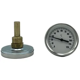 TWL Technologie Bimetall Thermometer Zeigerthermometer 0°C bis 120°C mit Tauchhülse Heizung Warmwasserspeicher