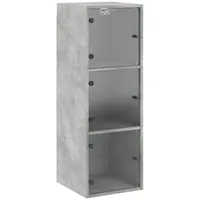 VidaXL Wandschrank mit Glastüren Betongrau 35x37x100 cm