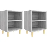 vidaXL Nachtschrank 2 Stk. 40 x 30 x 50 cm Grau