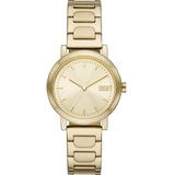 DKNY Damenuhren Soho D, Dreizeigeruhrwerk, 34MM GoldEdelstahlgehäuse mit Edelstahlarmband, NY6651