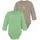 normani Outdoor Sports 2er Pack Baby Merino Langarmbody Tuai in Grau/Beige | Gr.: 68