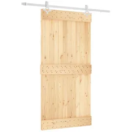 vidaXL Schiebetür rechts 100 x 210 cm Weiß/Braun