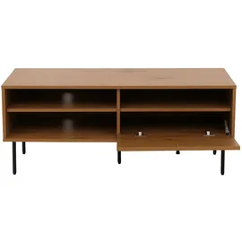 Mendler TV-Rack HWC-N78, Lowboard TV-Schrank, skandinavischer Stil Metall Holz Melamin MVG 50x120x40cm ~ natur