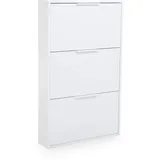 Die Möbelfundgrube Schuhkipper 65 x 106 x 15 cm 3-türig weiß / weiß hochglanz