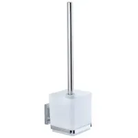 Wenko WC-Garnitur Quadro weiß, silber Metall, 1 St.