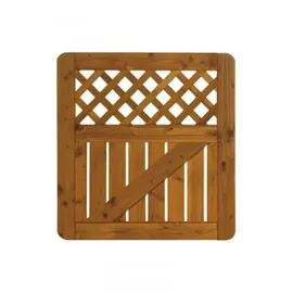 BM Massivholz Sichtschutz Zaun Sylt 90 x 100 cm Braun Douglasie
