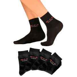 H.I.S. Basicsocken H.I.S, Mädchen, Gr. 23-26, schwarz, Baumwolle, Elasthan (LYCRA), Polyamid, unifarben, elastisch, Socken, mit kontrasfarbenem Logo