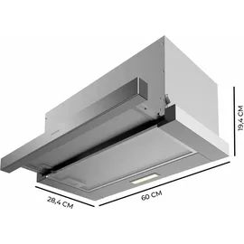 Cecotec Bolero Flux TLM 603500 Teleskop-Dunstabzugshaube 60 cm Weiß