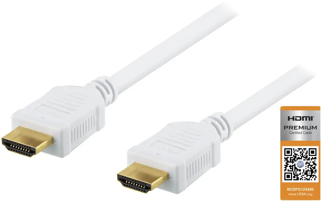 Deltaco Premium HDMI Kabel, Ethernet, 4K, 3 Meter - Weiß