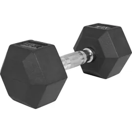Gorilla Sports Hexagon Kurzhantel Gummi 10 kg schwarz