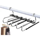 HosenbÜgel Platzsparend,2pcs Hosenbügel,KleiderbÜgel,Kleiderbügel Platzsparend mit Rutschschutz,Mehrfach Hosenbügel,rutschfest Faltbare Multi Bügel für Hosen,Mehrfach KleiderbÜgel aus Metall