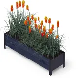 upyard Hochbeet für Garten, Terrasse und Balkon - Blumenkasten mit Innenvlies und wasserdichter Kunststoffeinlage - Pflanzkasten für Innen- und Außenbereich, 118x36x32, Schwarz