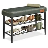 VASAGLE Sitzbank LSB054C01 waldgrün Kunstleder 80,0 cm