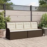 vidaXL Gartenbank mit Kissen 1-tlg  Braun