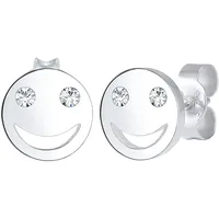 Elli Ohrringe Damen, Ohrstecker Smile Face in 925 Sterling Silber