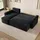 masseno Eckcouch Polyester 2-Sitzer Schwarz