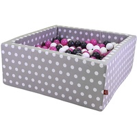 KNORRTOYS Knorrtoys® Soft Grey White dots 100 Balls creme/Grey/rose;