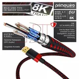 Primewire - 0,5m High Speed 8K HDMI Kabel mit Ethernet ARC 3D 4K Ultra HD 7680x4320 @ 120 Hz PS4 360 TV OLED PC Laptop Beamer Monitor - Schwarz/Rot