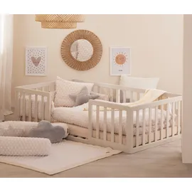 roba Bodenbett Montessori 70 x 140 cm Holz grau