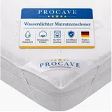 Matratzenauflage wasserdicht atmungsaktiver Matratzentopper Made in Germany div. Größen PROCAVE, Matratzenschoner wasserundurchlässig, waschbar, 180x200 cm weiß 180 cm x 200 cm x 0,02 cm