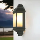 Licht-Erlebnisse Außenlampe mit Bewegungsmelder Rustikal Maritim IP44 Aluminium Glas Livorno Outdoor Wandleuchte Garten Terrasse - Grau
