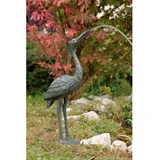 Teichfigur Wasserspeier Reiher Bronze HxBxT 55 x 12 x 32 cm