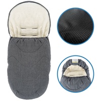 Zamboo 2in1 Universal-Fleece-Fußsack Sitzauflage und Fußsack mit Kapuze für Babyschale, Babywanne und Buggy, inkl. Tasche - Grau