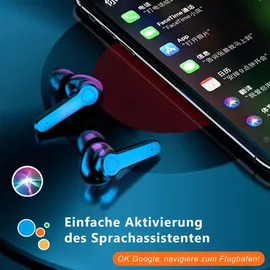 NAUC Bluetooth Kopfhörer für Honor 90 Magic 5 6 7 In-Ear Ohrhörer Wireless Headset / Schwarz