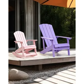 Beliani Muskoka Kinder Garten-Schaukelstuhl 0 x 0 x 0 cm rosa
