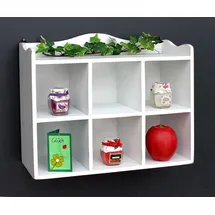 DanDiBo Ambiente DanDiBo Setzkasten Wandregal 12020 Regal 40 cm Vintage Shabby Landhaus Küchenregal Weiß