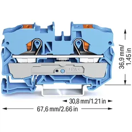 WAGO GmbH& Co. KG 2-Leiter-Durchgangsklemme 10qmm, blau 2210-1204