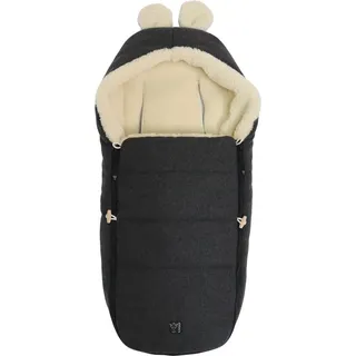 Kaiser Kinderwagen Fusssack, Hoody Maus Wool Fütterung aus 100% Schafwolle in grau