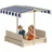 Outsunny Sandkasten mit Dach beige